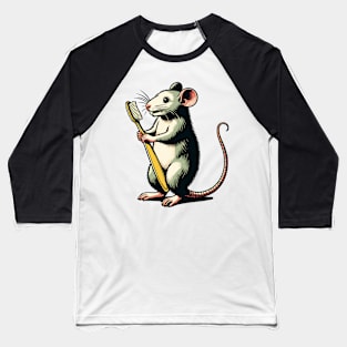 Cute rat carrying a toothbrush Baseball T-Shirt